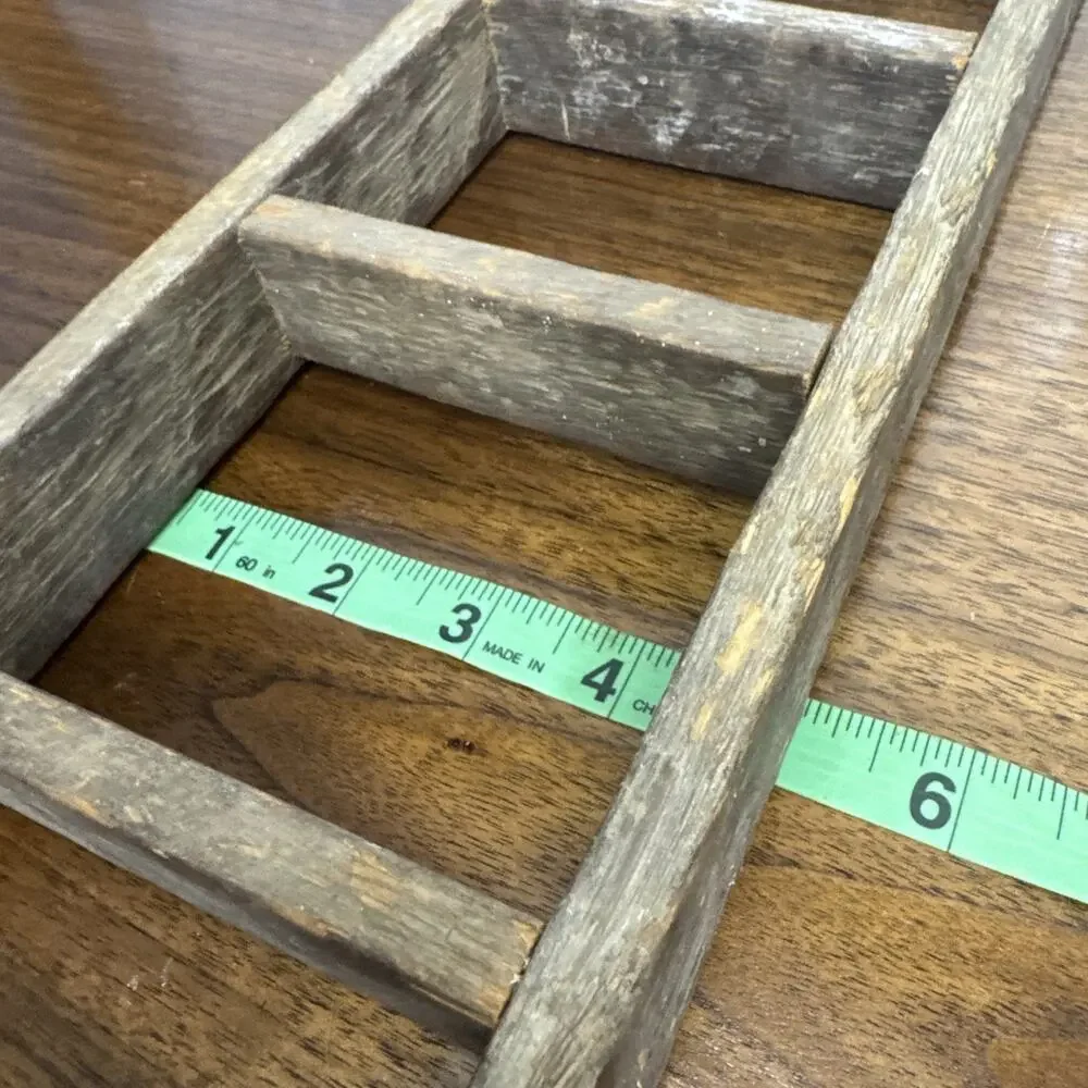 Antique Primitive Wooden Ladder Rustic Décor Brown Medium Wood Primitive